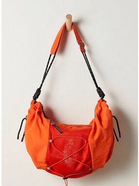 FP Movement by Free People Orange Shoulder Hobo Bag with Black Strap